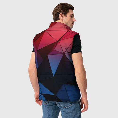 Мужской жилет Абстрактная геометрия polygon / 3D-Черный – фото 4
