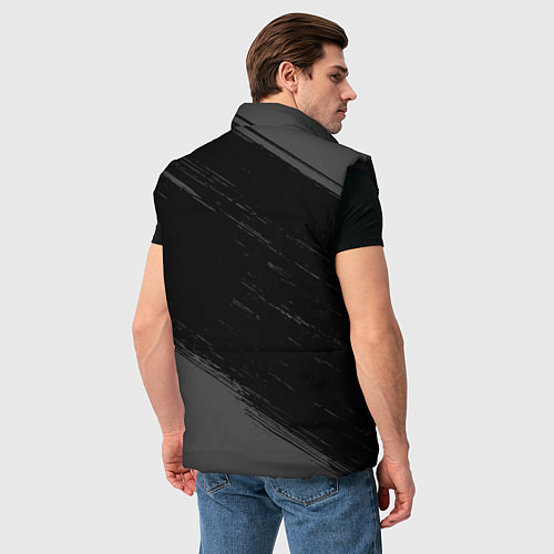 Мужской жилет Kuromi glitch на темном фоне вертикально / 3D-Черный – фото 4