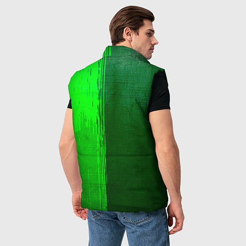 Мужской жилет HIM - green gradient по-вертикали / 3D-Черный – фото 4