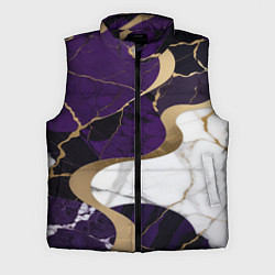 Мужской жилет Фиолетовый с белым и золотым, цвет: 3D-черный