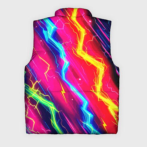 Мужской жилет Абстракция из неоновых молний - нейроарт / 3D-Светло-серый – фото 2