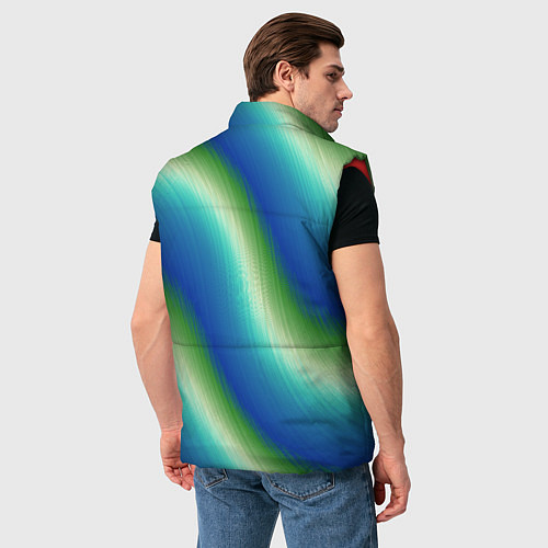 Мужской жилет Морская волна арт / 3D-Красный – фото 4