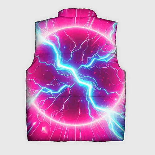 Мужской жилет Неоновая абстракция - нейроарт / 3D-Светло-серый – фото 2