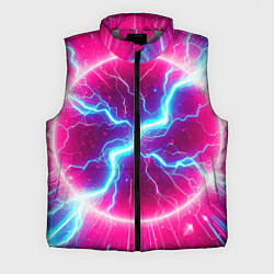 Мужской жилет Неоновая абстракция - нейроарт, цвет: 3D-светло-серый