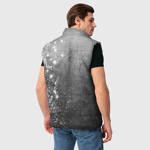 Мужской жилет Minecraft - grey gradient по-вертикали / 3D-Черный – фото 4