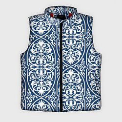 Мужской жилет Геометрический узор арабеска бело-синий