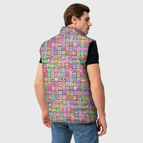 Мужской жилет Человечки эмоциональные / 3D-Черный – фото 4