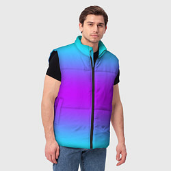 Мужской жилет Градиент текстура неоновая, цвет: 3D-черный — фото 2