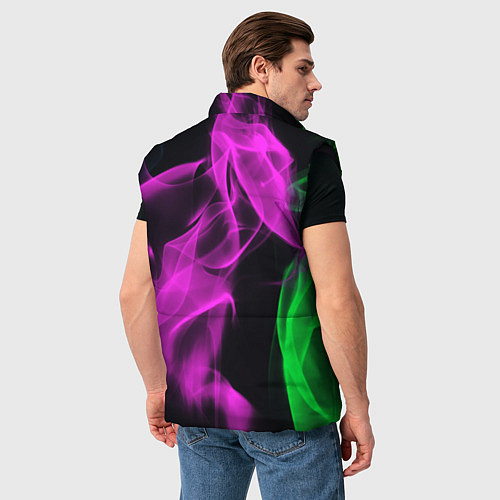 Мужской жилет Неоновый огненный дым / 3D-Черный – фото 4