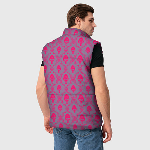 Мужской жилет Череп - узор розовый / 3D-Черный – фото 4