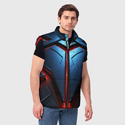 Мужской жилет Разлом плит под углом с красным светом, цвет: 3D-красный — фото 2