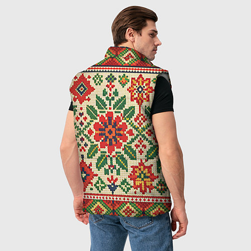 Мужской жилет Славянский узор и орнамент / 3D-Светло-серый – фото 4