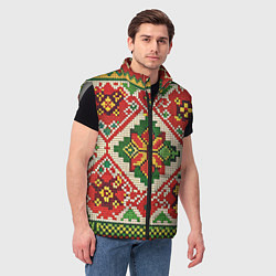 Мужской жилет Классические русские узоры и орнамент, цвет: 3D-светло-серый — фото 2