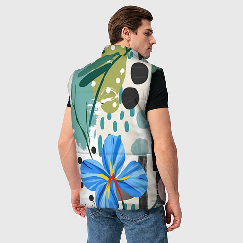 Мужской жилет Цветы горошек абстракция / 3D-Черный – фото 4