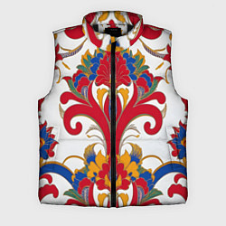 Мужской жилет Яркий алый узор, цвет: 3D-черный