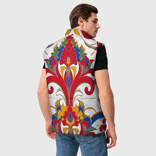 Мужской жилет Яркий алый узор / 3D-Черный – фото 4