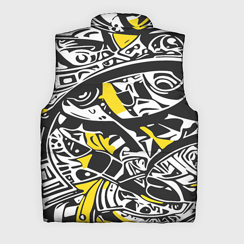 Мужской жилет Черно-желтый орнамент / 3D-Светло-серый – фото 2