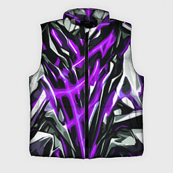 Мужской жилет Фиолетовая энергетическая абстракция, цвет: 3D-светло-серый