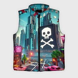 Мужской жилет Minecraft district with skull - ai art fantasy, цвет: 3D-красный