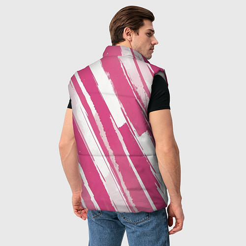 Мужской жилет Розовые полосы / 3D-Светло-серый – фото 4
