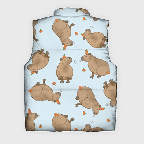 Мужской жилет Паттерн с капибарами и мандаринками голубой / 3D-Светло-серый – фото 2