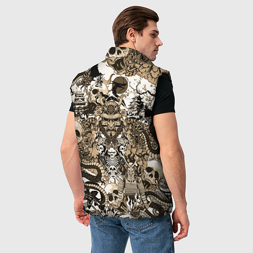 Мужской жилет Дракон и самураи в японском стиле / 3D-Черный – фото 4