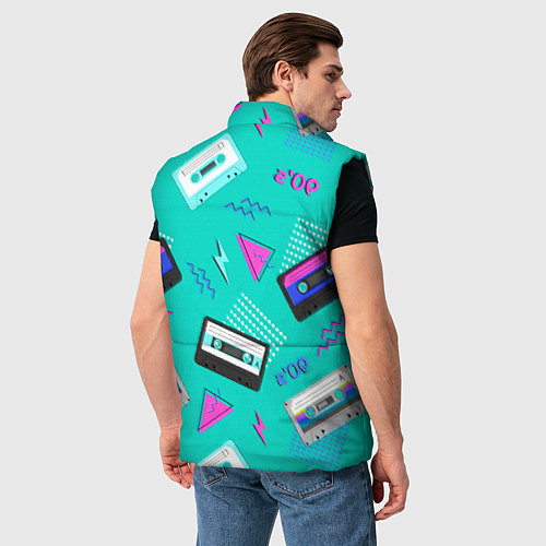 Мужской жилет Бирюзовая кассета из 90-х / 3D-Черный – фото 4