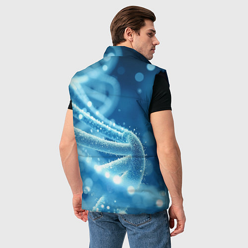Мужской жилет Днк в синем свечении / 3D-Черный – фото 4