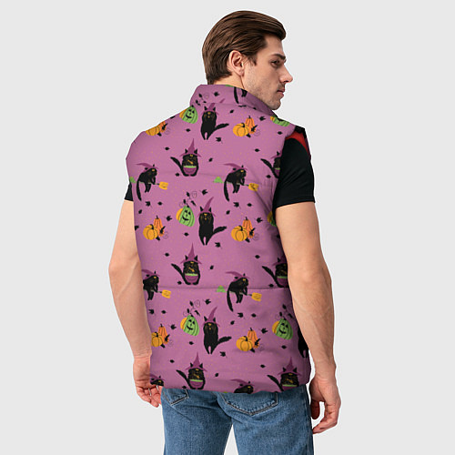 Мужской жилет Хэллоуин и кот ведьмы / 3D-Красный – фото 4