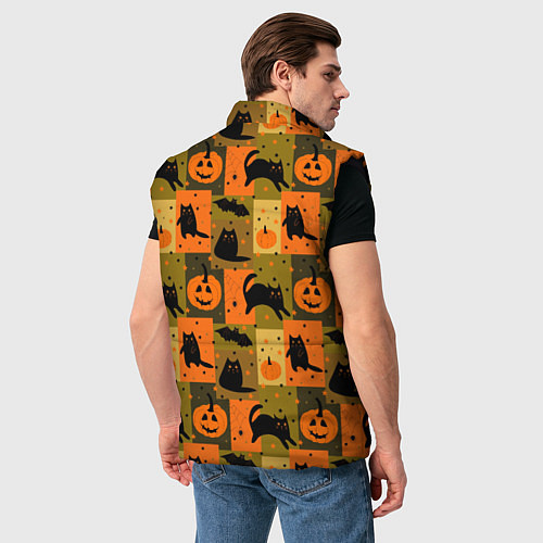 Мужской жилет Хэллоуин мозаика / 3D-Черный – фото 4