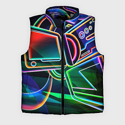 Мужской жилет Неоновая психоделика геймер, цвет: 3D-светло-серый