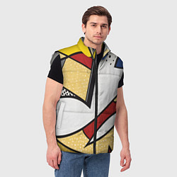 Мужской жилет Абстракция в стиле поп-арт, цвет: 3D-светло-серый — фото 2