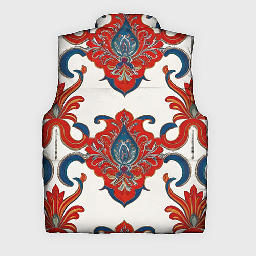 Мужской жилет Узор красно-синий на белом фоне / 3D-Светло-серый – фото 2