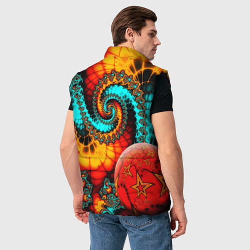 Мужской жилет Фрактальный узор из фигур / 3D-Черный – фото 4