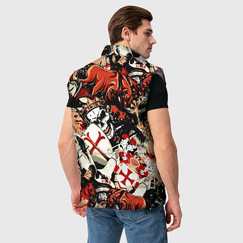 Мужской жилет Рыцари тамплиеры цербер и грифон / 3D-Светло-серый – фото 4