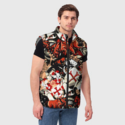 Мужской жилет Рыцари тамплиеры цербер и грифон, цвет: 3D-светло-серый — фото 2