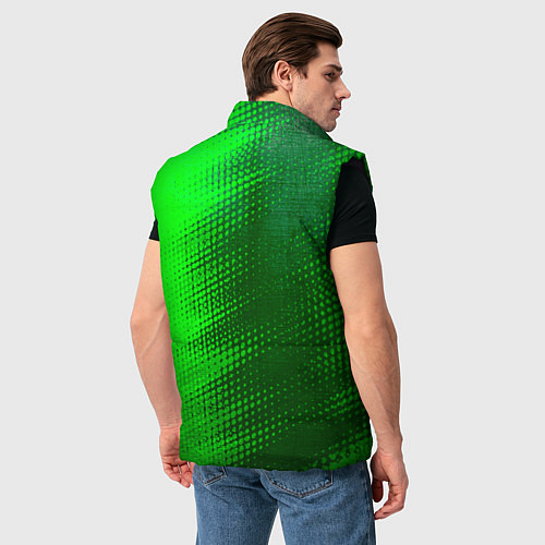 Мужской жилет CreepyPasta - green gradient по-вертикали / 3D-Черный – фото 4