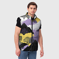 Мужской жилет Япония горы, цвет: 3D-черный — фото 2