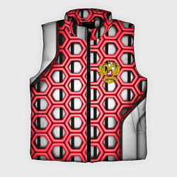 Мужской жилет Россия герб сетка метала, цвет: 3D-черный