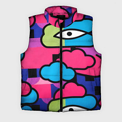 Мужской жилет Глаза облака абстракция, цвет: 3D-черный