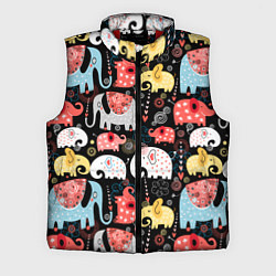 Мужской жилет Цветные слонята паттерн, цвет: 3D-красный