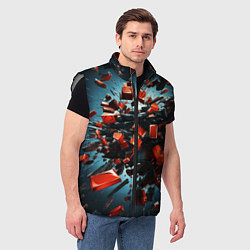 Мужской жилет Геометрический взрыв пластин, цвет: 3D-светло-серый — фото 2