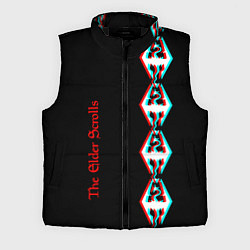 Мужской жилет The Elder Scrolls glitch logo, цвет: 3D-черный
