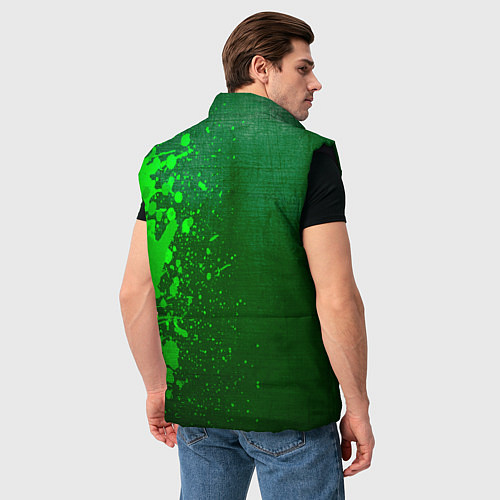 Мужской жилет Ajax - green gradient по-вертикали / 3D-Черный – фото 4