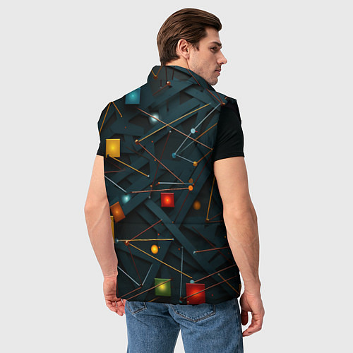 Мужской жилет Геометрическая абстракция / 3D-Черный – фото 4