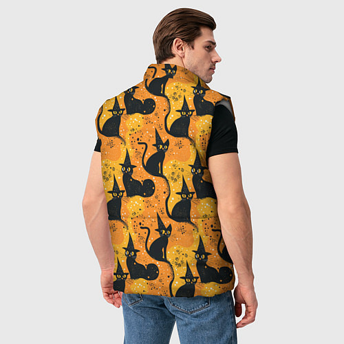 Мужской жилет Кошки в шляпах - паттерн / 3D-Светло-серый – фото 4
