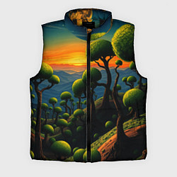 Мужской жилет Лес из зеленых инопланетных деревьев в стиле Сальв