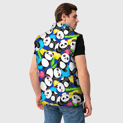 Мужской жилет Панды цветной паттерн / 3D-Черный – фото 4