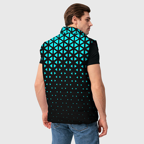 Мужской жилет Геометрический градиент - чёрно-синий / 3D-Черный – фото 4