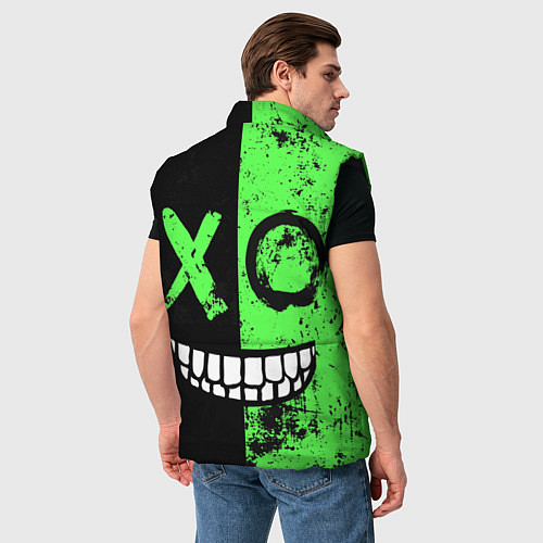 Мужской жилет Кислотный злобный смайлик / 3D-Черный – фото 4
